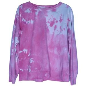 bleach dyed crewneck sweater
